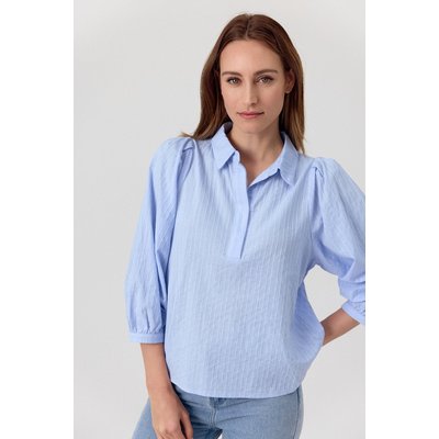 Blouse à col classique et manches bouffantes pour un style élégant JASMEEN ARTLOVE