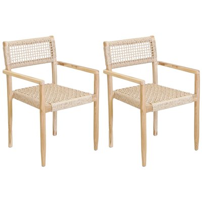 Fauteuil en teck et cannage synthétique BAIA (Lot de 2) Droit AUBRY GASPARD