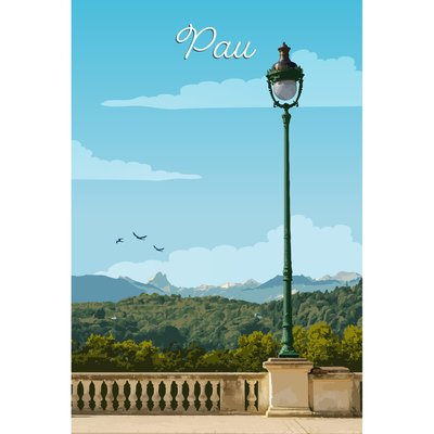 Tableau Mural Illustration Terrasse Pau CONTEMPORAIN URBAIN CEANOTHE