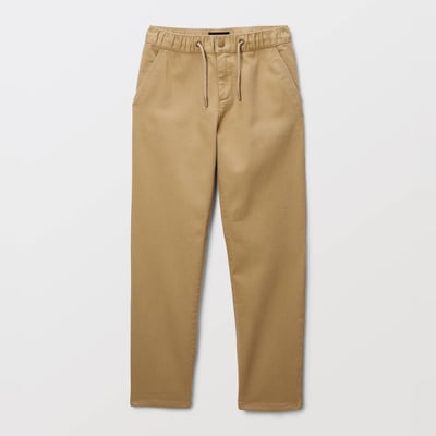 Pantalon droit élastiqué uni en coton BIO GOTS MONOPRIX