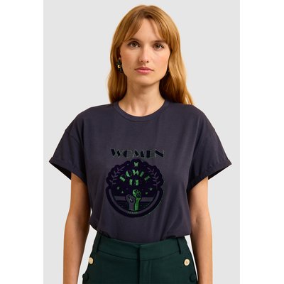 Tee-shirt message velours et paillettes ICODE