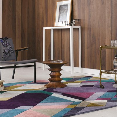 Tapis salon et chambre fait à la main en laine motif seventies MOSAIC UN AMOUR DE TAPIS