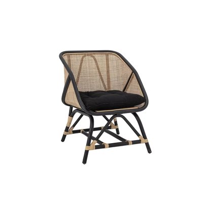 POLKA - Fauteuil en cannage noir et rotin HYDILE