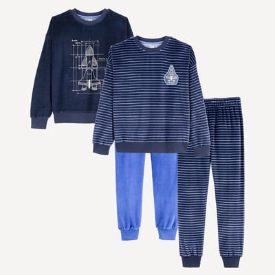 Lot de 2 pyjamas 2 pièces, en velours LA REDOUTE COLLECTIONS