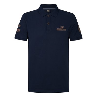 Polo dritta tinta unita con stemmi PETROL INDUSTRIES