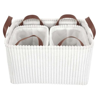 Lot de 3 paniers de rangement en tissu côtelé THE HOME DECO FACTORY