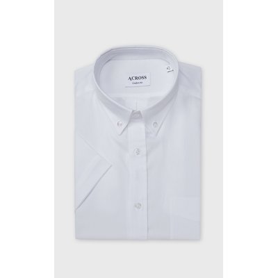Chemise Confort fit manches courtes en pin point de coton ACROSS