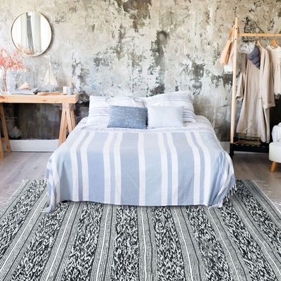 Tapis 100% coton bande relief - THE DECO FACTORY