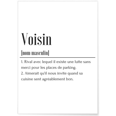 Affiche Définition Voisin L'AFFICHERIE