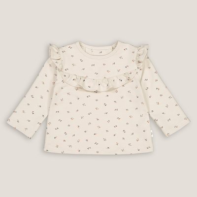 Sweat col rond volanté en molleton, imprimé fruits LA REDOUTE COLLECTIONS