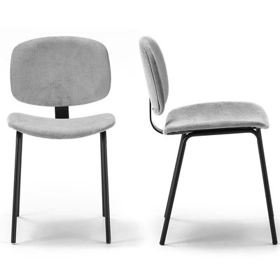 Lot de 2 chaises en velours côtelé - LIV HOMIFAB