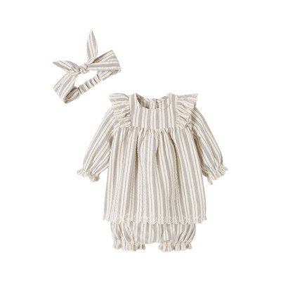 Ensemble robe + bloomer + bandeau naissance VERTBAUDET