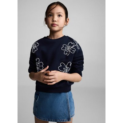 Sweat-shirt coton fleurs brodées MANGO KIDS
