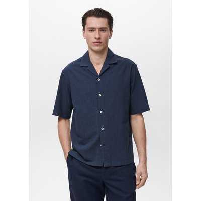 Chemise col bowling broderies MANGO MAN