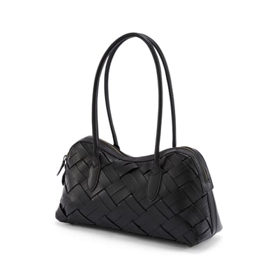 Sac noir effet tressé DAXON