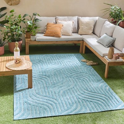 Tapis interieur exterieur à motif feuille SANTORINI NAZAR RUGS