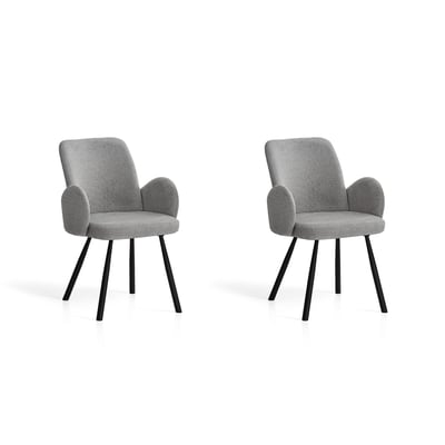 Lot de 2 chaises tissu et métal, ÓPALO HISPANOHOGAR