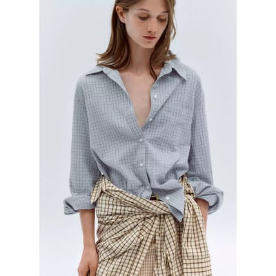 Chemise à carreaux en coton MANGO