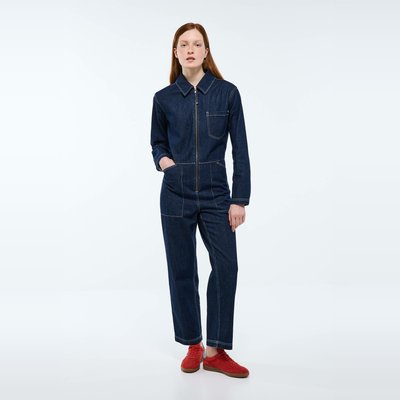 Combinaison pantalon manche longue en denim MONOPRIX
