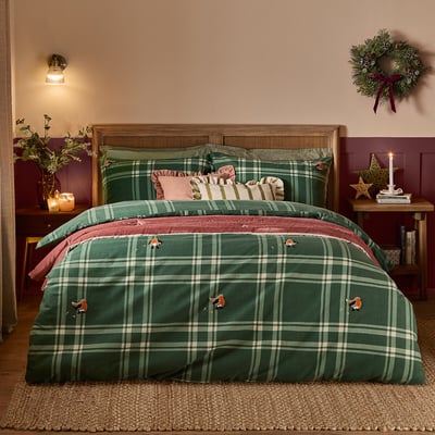 Ramble Robin Tufted Brushed Cotton Duvet Cover and Pillowcase Set WYLDER