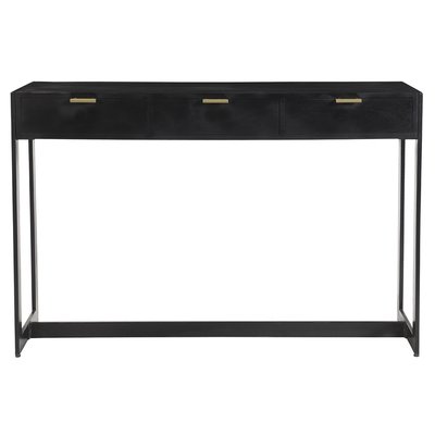 Console design avec rangements 3 tiroirs noire et métal L115 cm AVIDAN MILIBOO