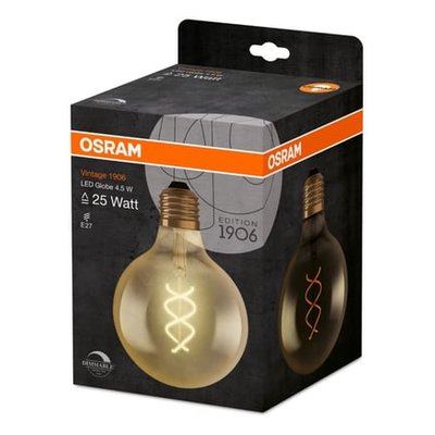 Ampoule Led Globe Ø125 Ambré E27 4.5w=25 Chaud Dimmable OSRAM