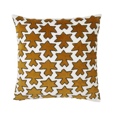 Housse de coussin en Velours de coton appliqués et point lancé noir  KAKTUS MADURA