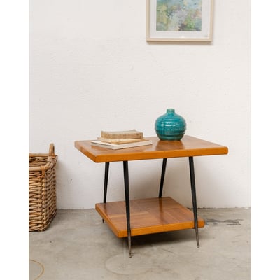 Table d'appoint en bois et métal noir Hanna N°1615 - Bon état DEBONGOUT