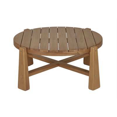 Table basse de jardin ronde en bois teck massif D82 cm CAROLINA MILIBOO