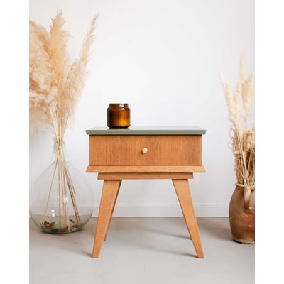 Table de chevet en bois Odile N°1407 - Bon état DEBONGOUT