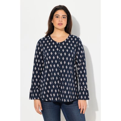 T-shirt décolleté en V, manches trompettes ULLA POPKEN