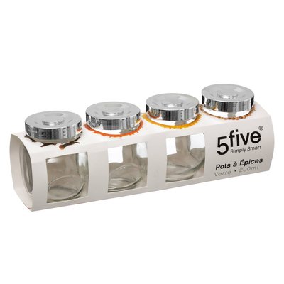 Lot de 4 bocaux à épices NIXO 5FIVE SIMPLY SMART