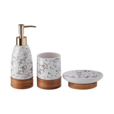 3pc Bubble Print Bamboo Bathroom Set SO'HOME