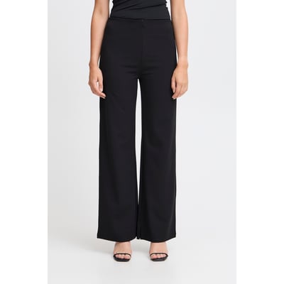 Pantalon coupe droite, jambes larges, taille élastiquée ICHI