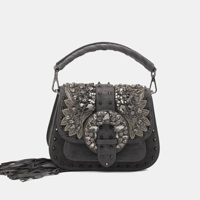 Sac à main convertible en cuir avec strass ALMA EN PENA