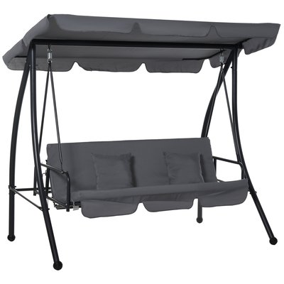 Swing Lounge Métal Gris foncé OUTSUNNY