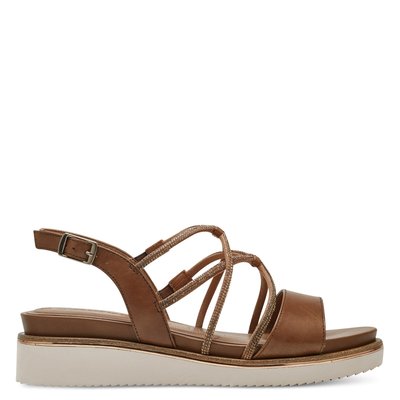 Sandales compensées multibrides en cuir TAMARIS