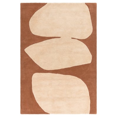 Tapis orange moderne tufté main pure laine STICK NOVATREND