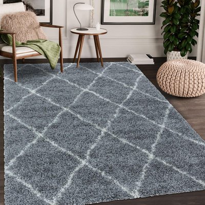Tapis berbère tissé motif losange SHAGGY A UN AMOUR DE TAPIS