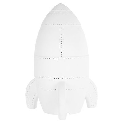 Kids White Ceramic Rocket Night Light SO'HOME
