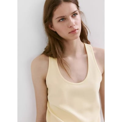 Top crop col rond MANGO