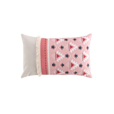 Coussin Esmeralda ethnique a franges DOUCEUR D'INTÉRIEUR