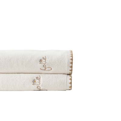 Drap de bain coton bio A LA FOLIE CARRE BLANC
