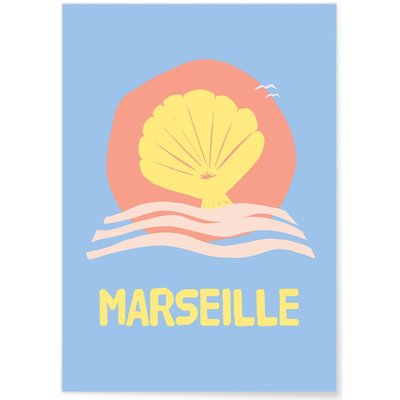 Affiche ville Minimaliste Marseille L'AFFICHERIE