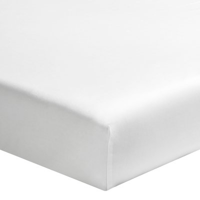 Drap housse uni en percale de coton, bonnet de 30cm, PREMIÈRE ESSIX