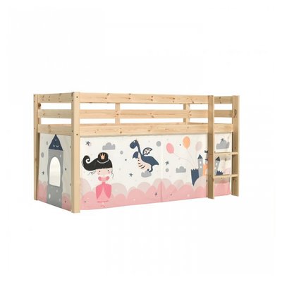 Lit Compact Naturel + Rideau Princesse VIPACK