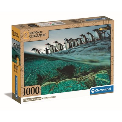 Compact 1000 pièces - national geographic - pingouins CLEMENTONI
