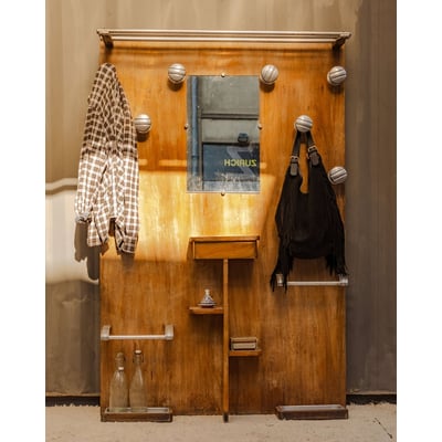 Vestiaire en bois et chromé Max N°440 - Bon état DEBONGOUT
