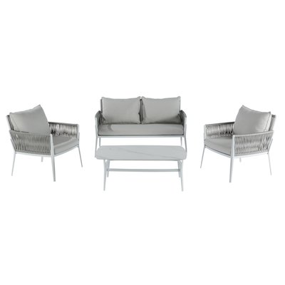 Salon bas de jardin en aluminium 4 personnes, HYDRA NATERIAL
