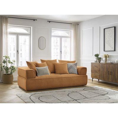 Canapé droit fixe 3 places en tissu lisse, WHESLEY BOBOCHIC